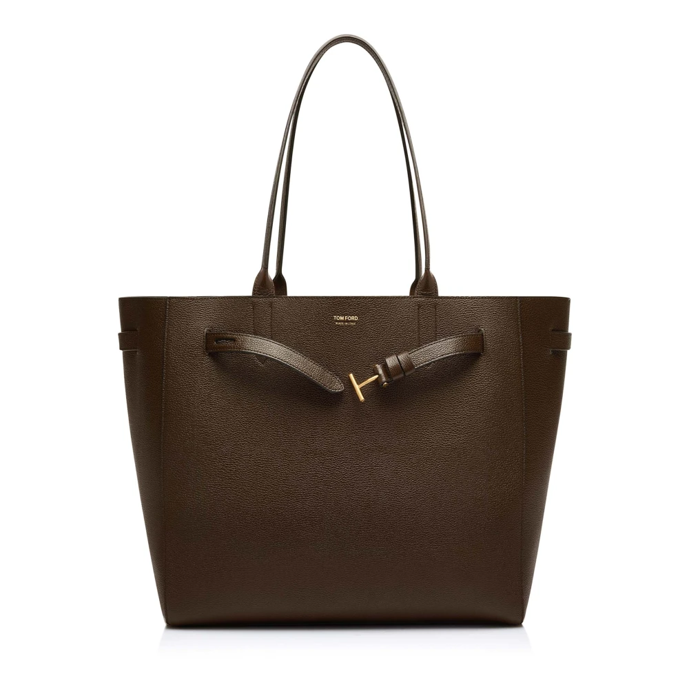 Tom Ford Groene leren tas met T-gesp Green Dames