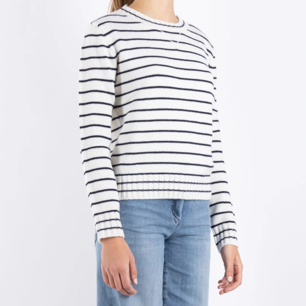 Seafarer Wit-Blauwe Wollen Trui White Dames