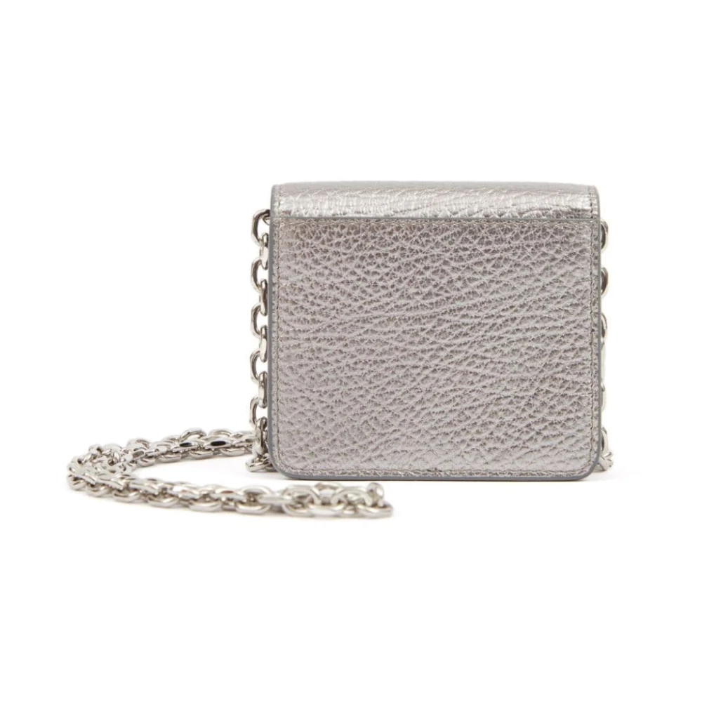 Maison Margiela Metallic Effect Portemonnees met Kettingriem Gray Heren