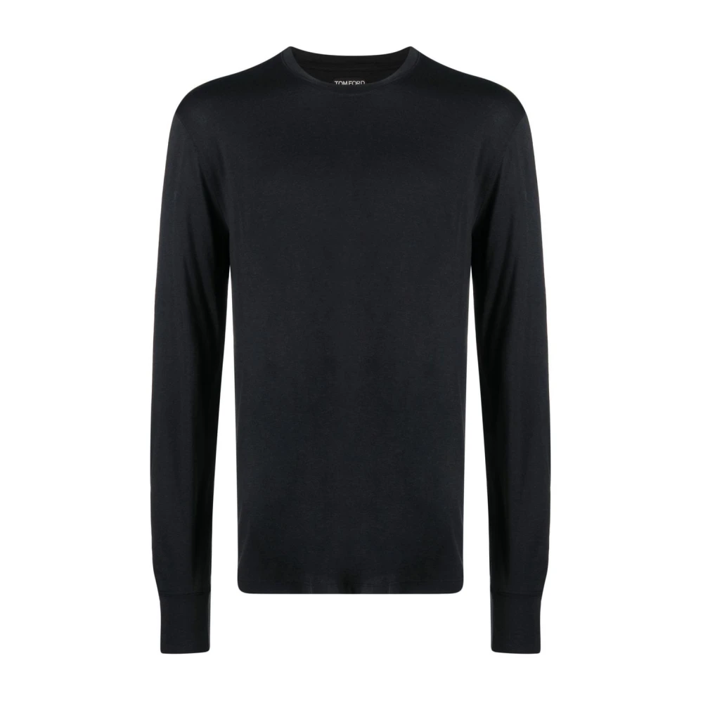 Tom Ford Zwarte Trui Ronde Hals Lange Mouwen Black Heren