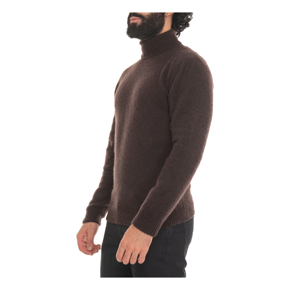 Hindustrie Kasjmier Turtleneck Pullover Slim Fit Brown Heren