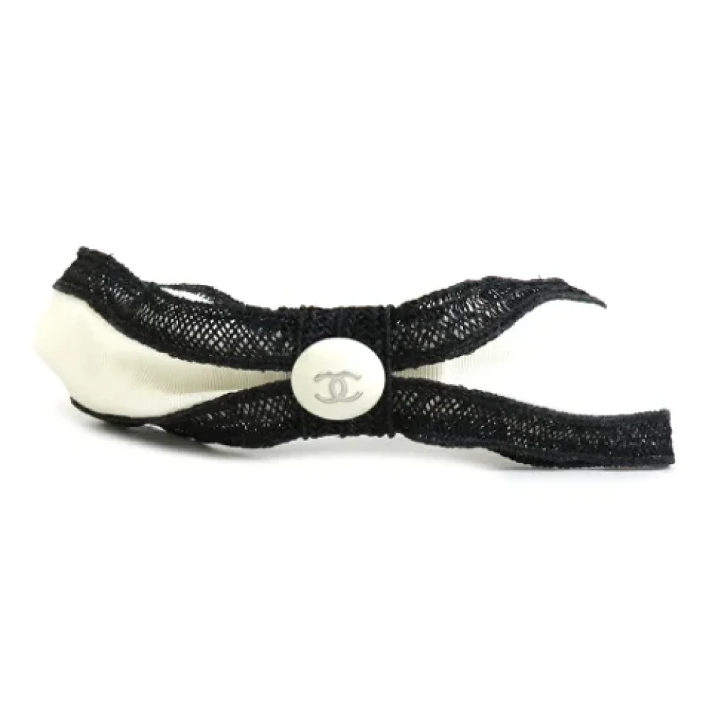 Chanel Vintage Pre-owned Cotton hair-accessories Black Dames