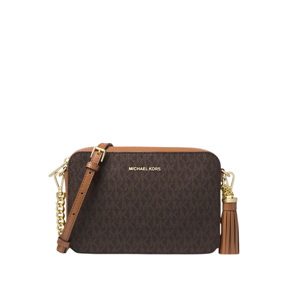 Michael Kors Kamera Bandolier Väska Brun Logo Brown, Dam