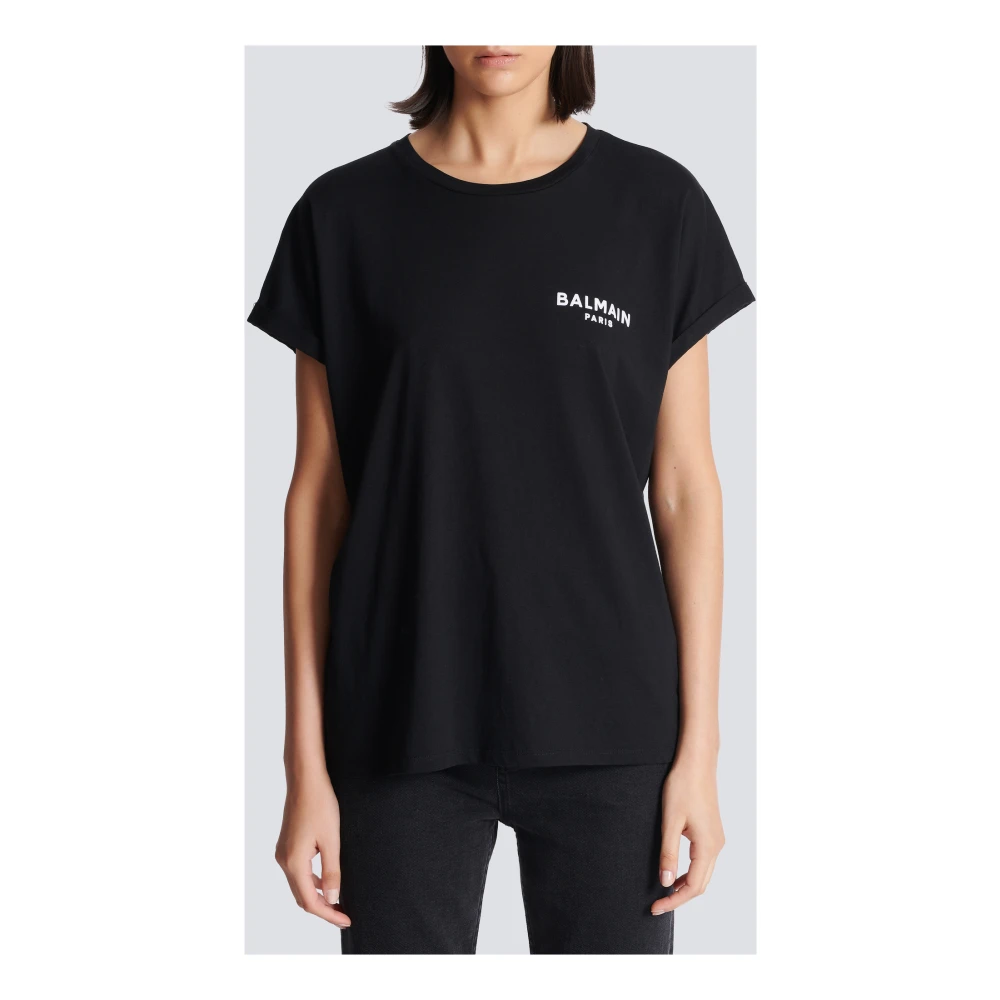 Balmain Flock T-shirt Black Dames