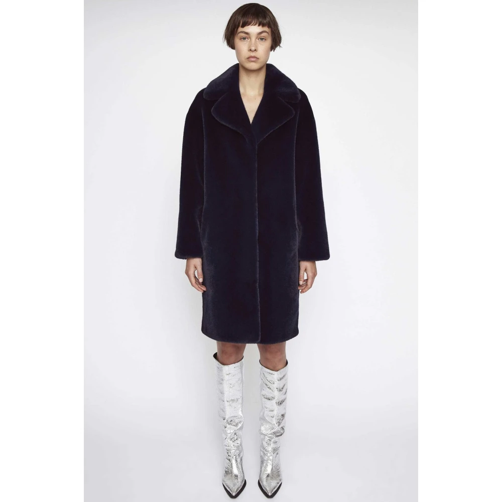 Stand Studio Oversized Cocoon Coat Blue Dames