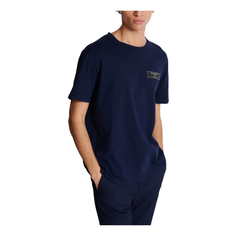 Balmain Pierre T-shirt met korte mouwen Blue Heren