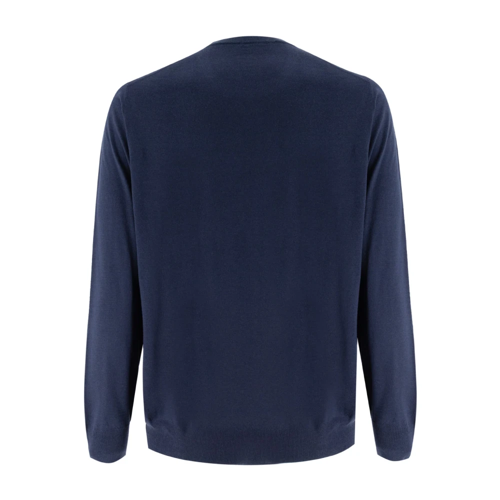 Fedeli Luxe Crew Neck Jumper Blue Heren