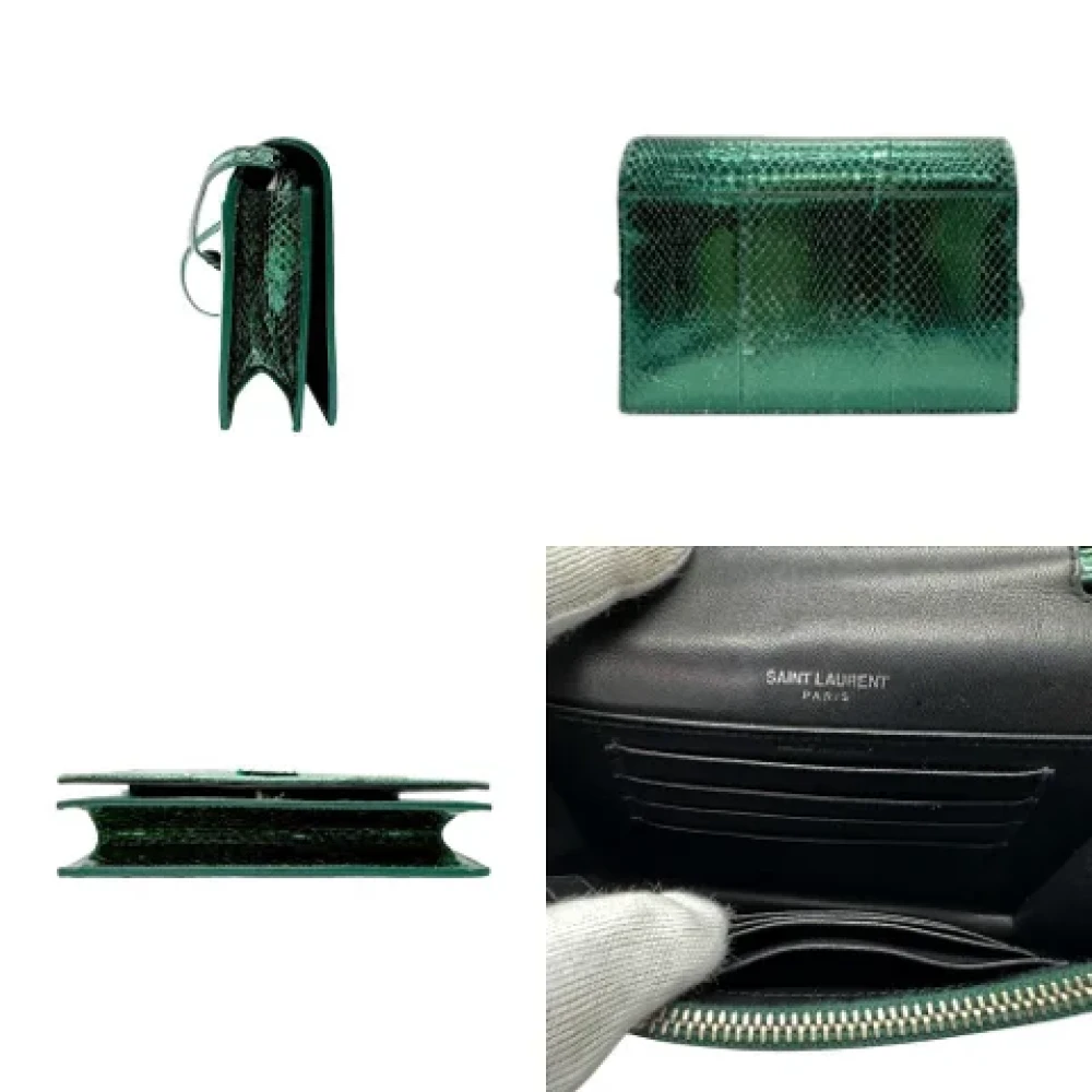 Saint Laurent Vintage Pre-owned Leather shoulder-bags Green Dames