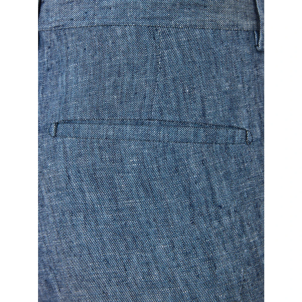Barba Linnen broek met zakken Blue Heren