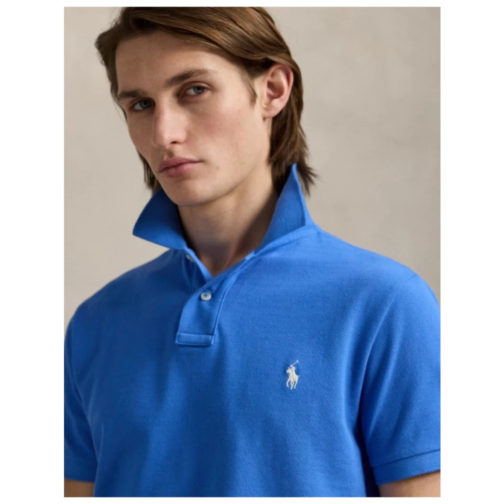 Polo Ralph Lauren Aangepaste Slim Fit Korte Mouw Polo Blue Heren