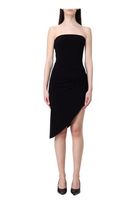 black-ruched-midi-dress