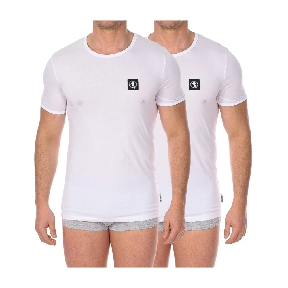 Bikkembergs Men's White Ribbed Crew Neck T-Shirt - T-Shirts - 2XL - Tops