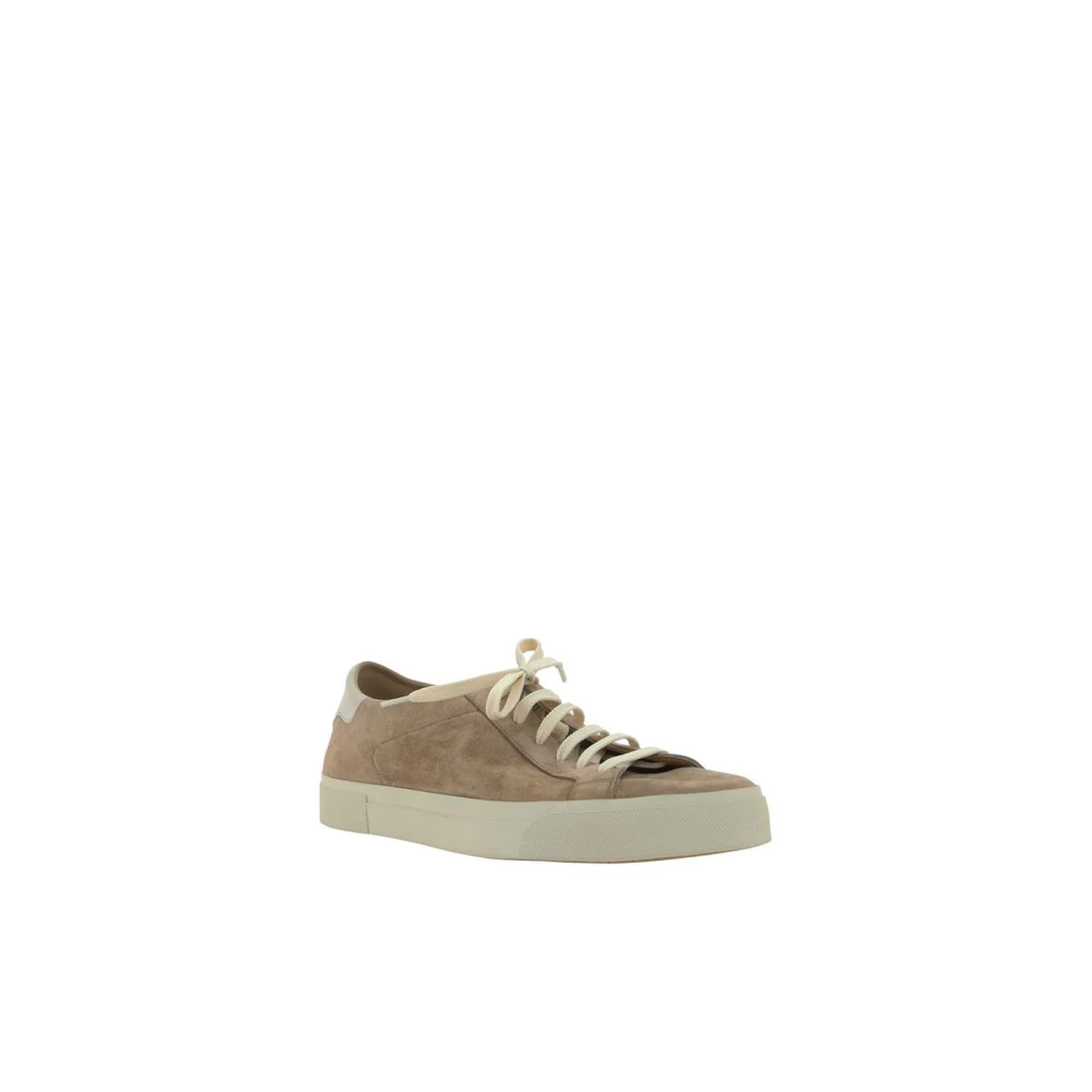 BRUNELLO CUCINELLI Beige Suede LowTop Sneakers Beige Heren