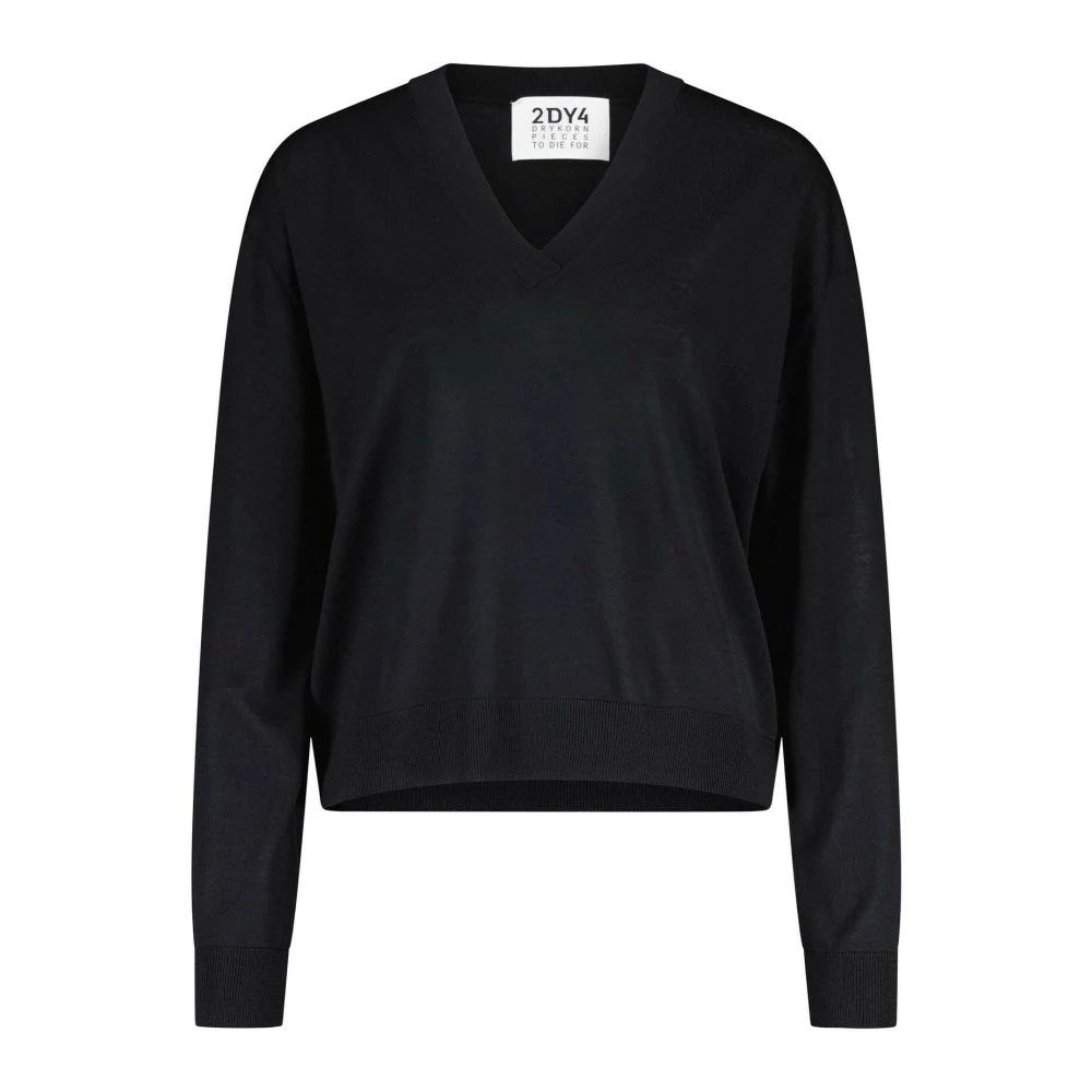 drykorn V-hals Gebreide Trui Black Dames
