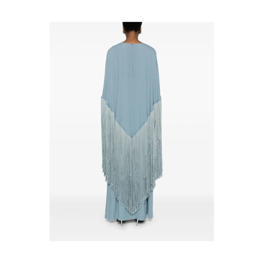 Taller Marmo Groen Aqua Cape Mouw Franje Jurk Blue Dames