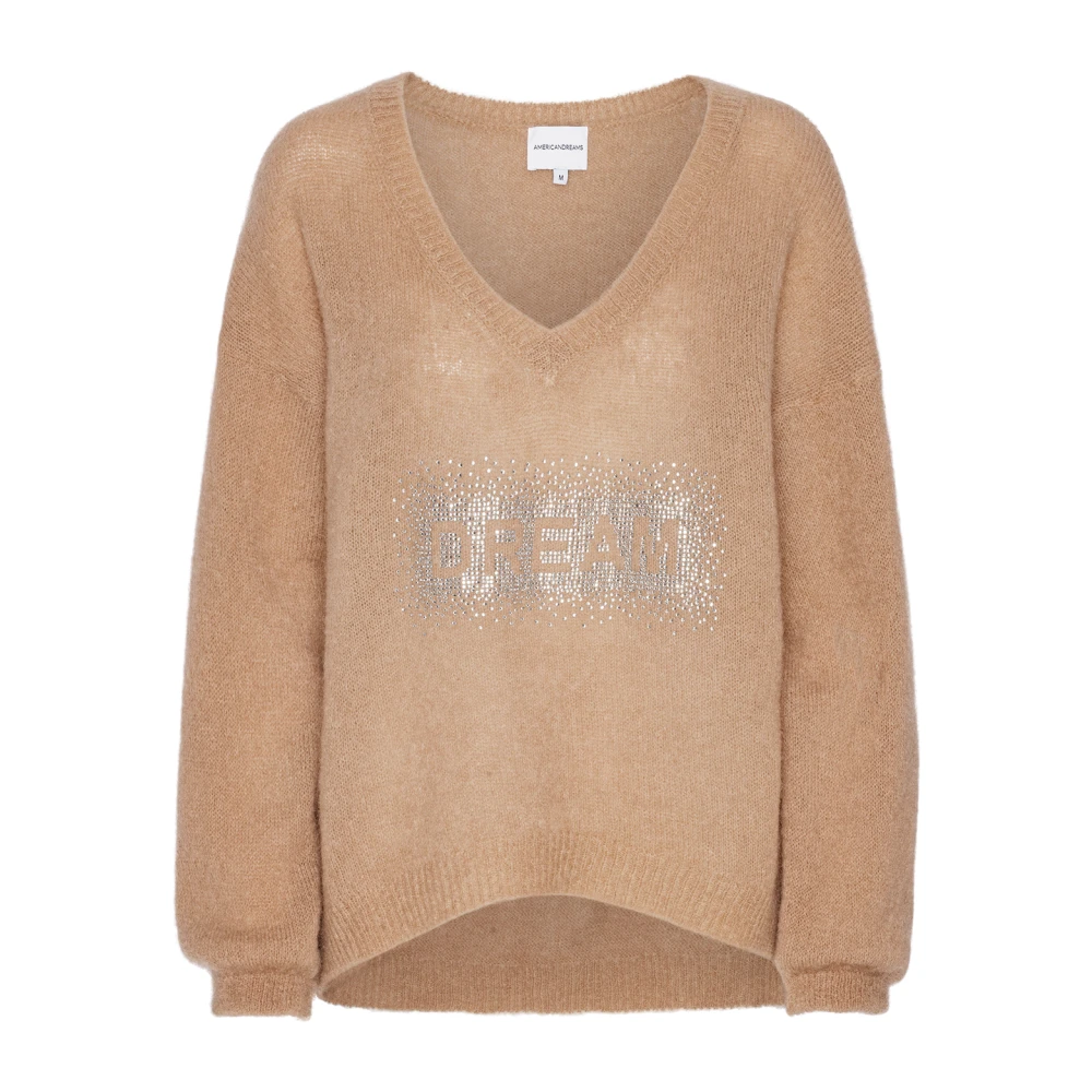 American Dreams Kristal Droom V-Hals Pullover Brown Dames