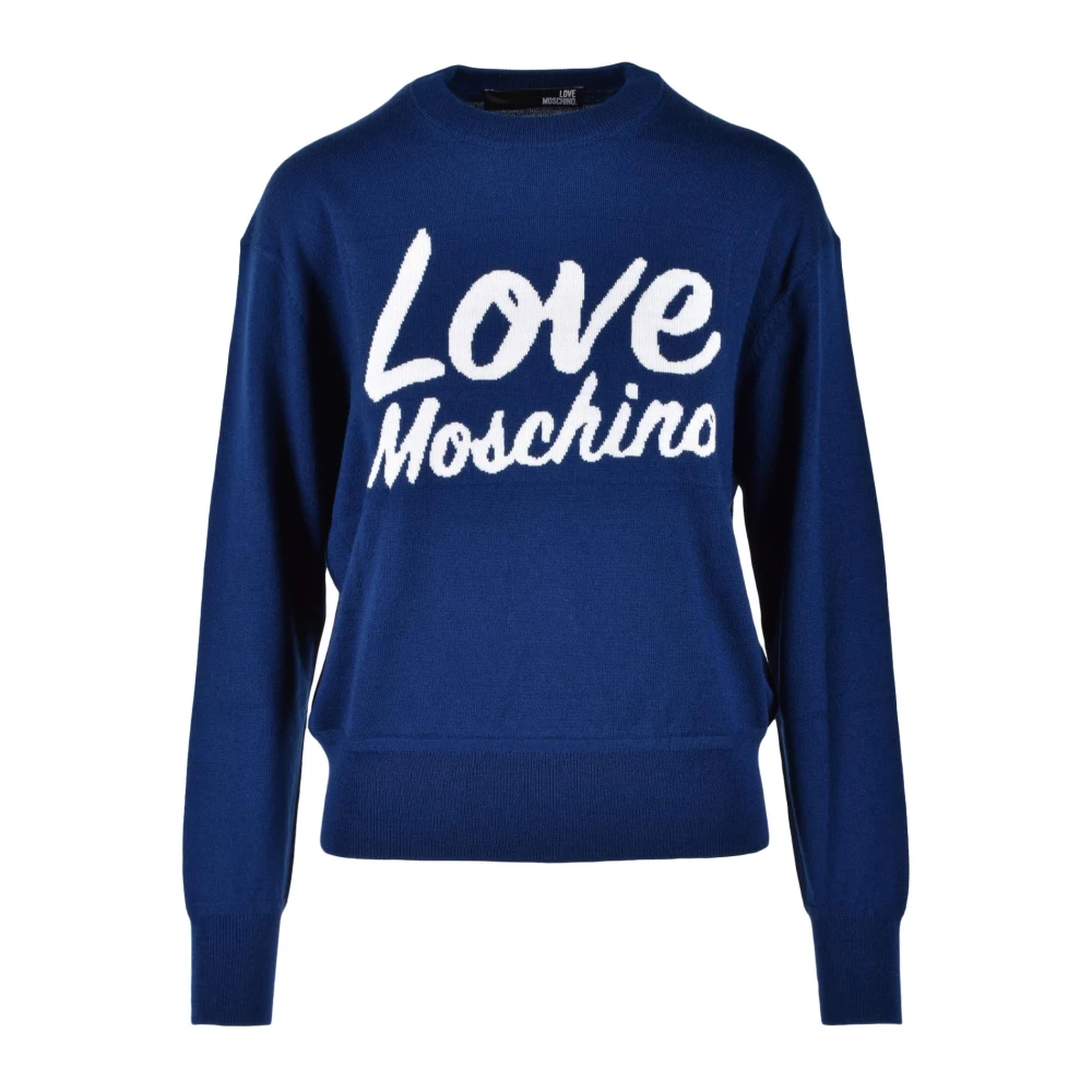 Love Moschino Wolmix Trui Blue Dames