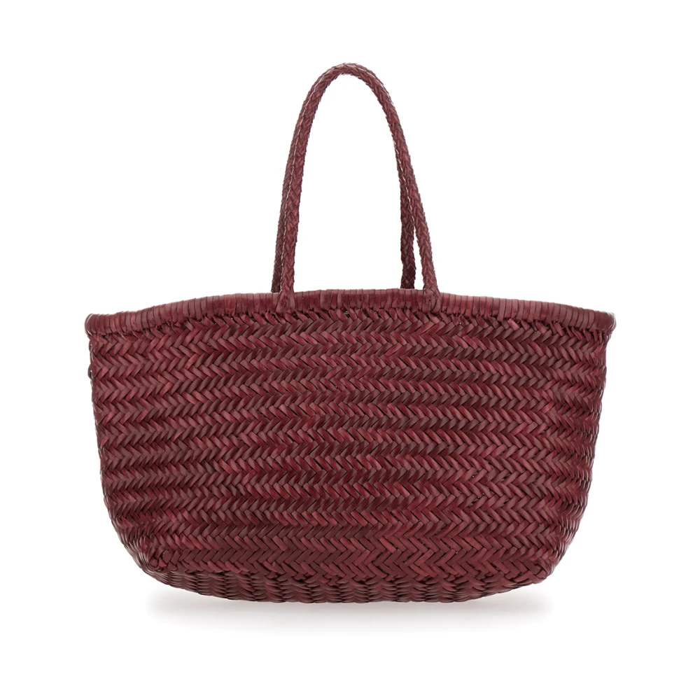 Dragon Diffusion Geweven leren Bordeaux Tote tas Red Dames