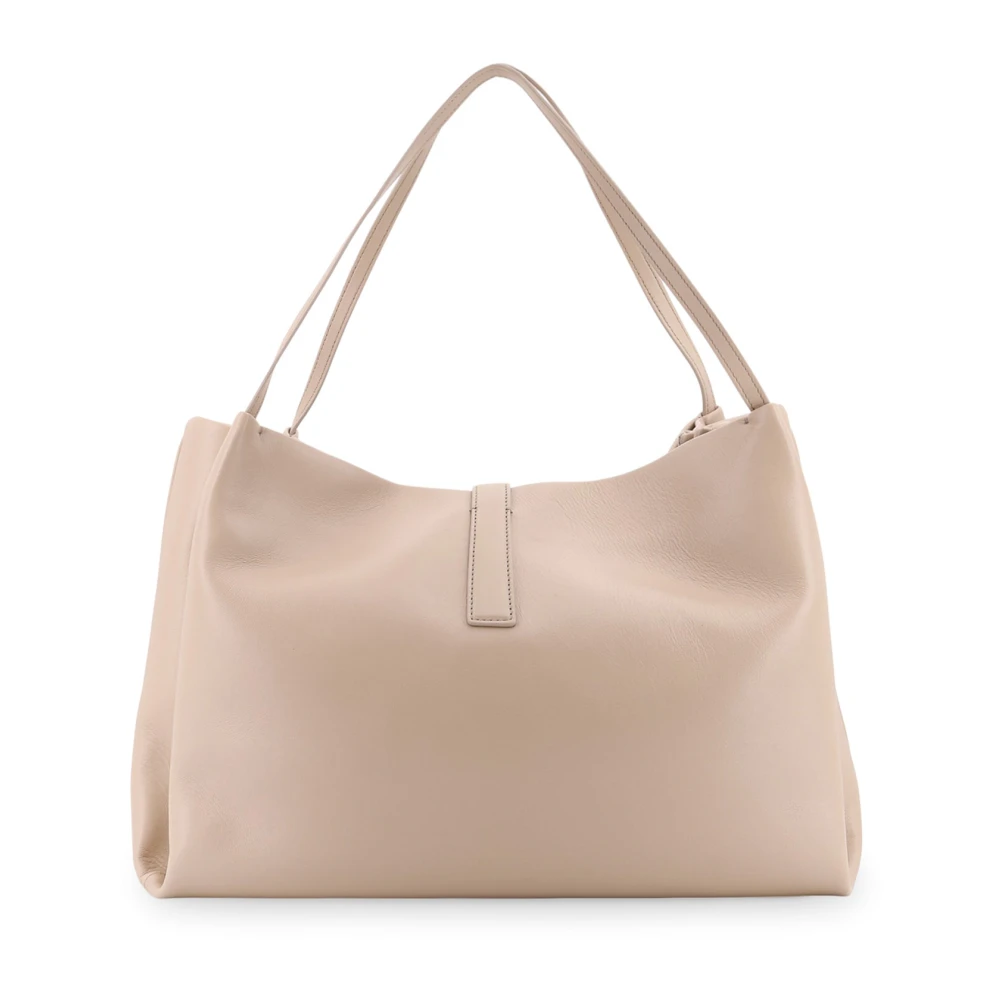 Salvatore Ferragamo Leren handtas met Gancini-detail Beige Dames
