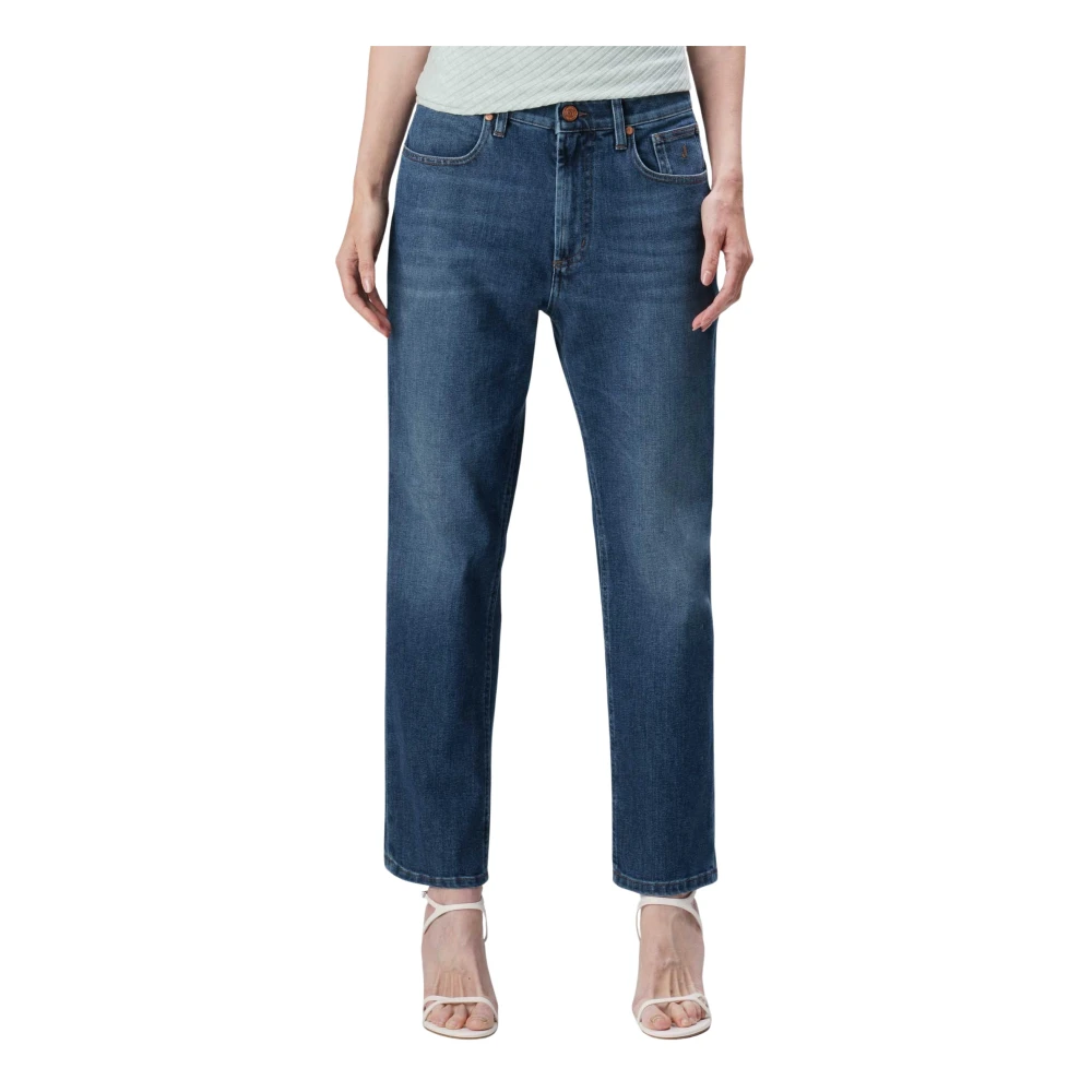 Jeckerson Julia Broek met 5 zakken in boyfriend-stijl van denim tri-blend Blue Dames