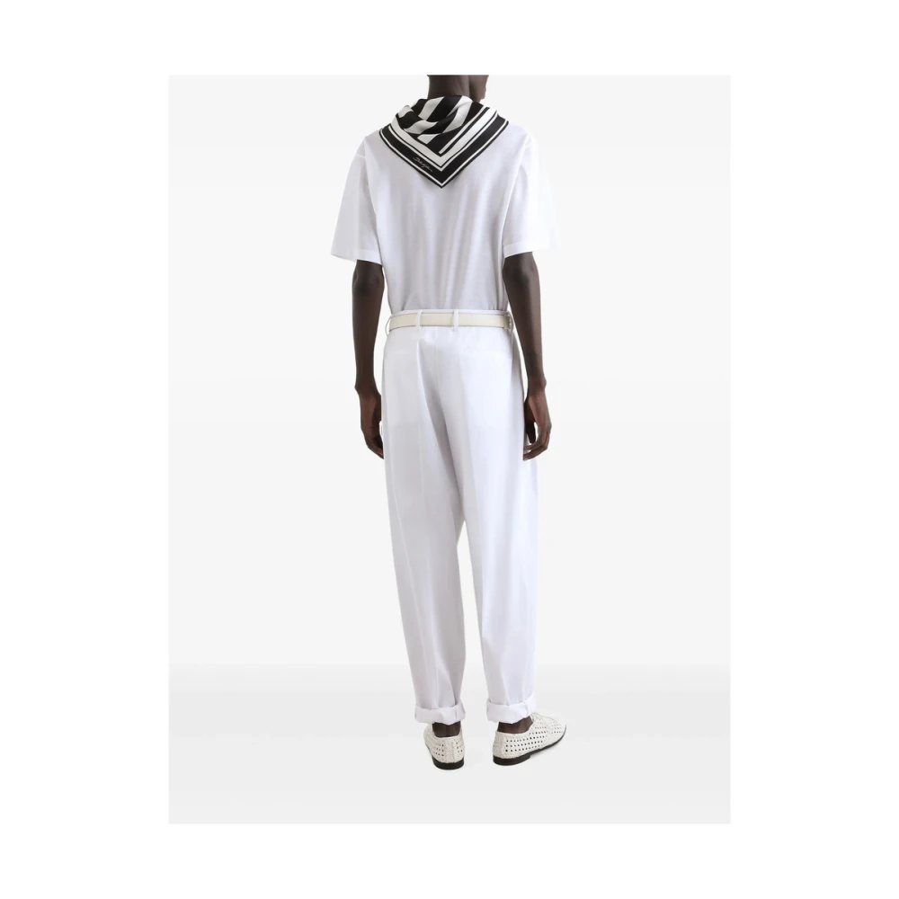Dolce & Gabbana Witte V-hals Korte Mouwen T-shirt White Heren