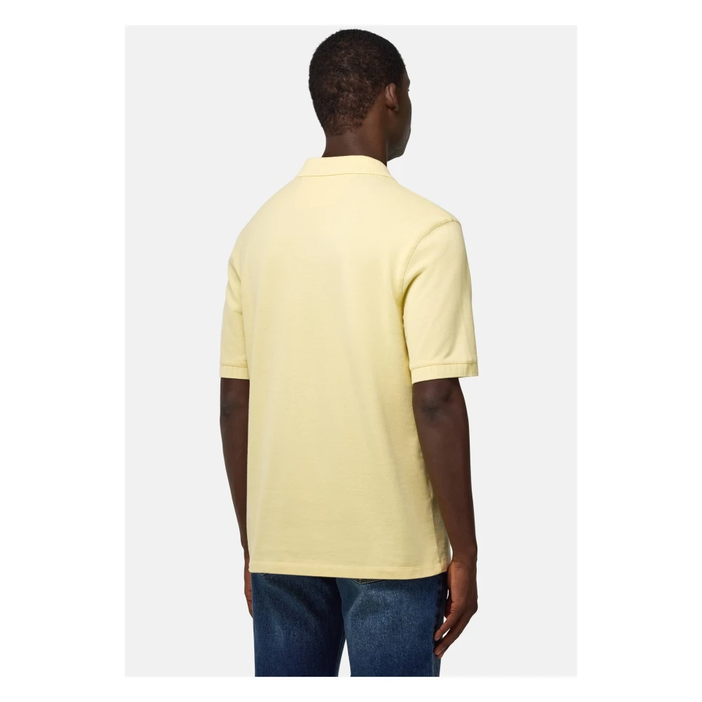 Boggi Milano Katoenen Piqué Poloshirt Beige Heren