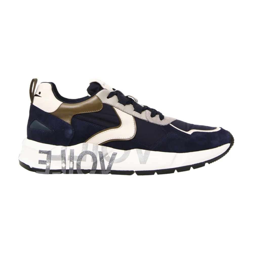 Voile Blanche Leren en Stoffen Sportieve Sneaker Heren Schoenen Veelkleurig Multicolor
