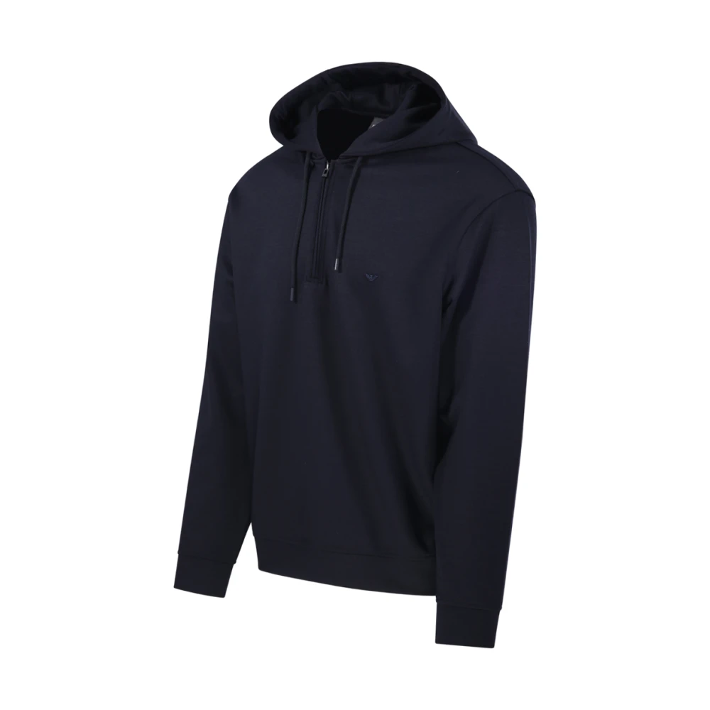 Emporio Armani Blauwe Hoodie Sweatshirt Blue Heren