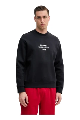 Sweatshirt med etikettstickning