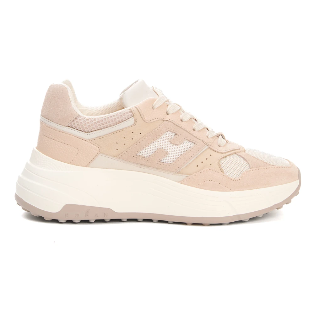 Hogan Hi-Fi Bimaterial Schoenen Dames Schoenen Beige