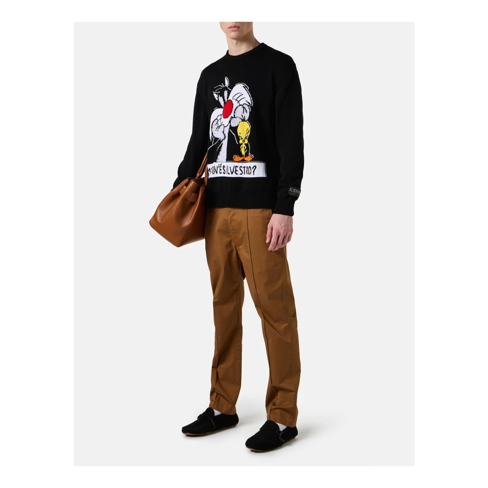 Iceberg Verbrand bruine jogging fit broek in stretch katoen gabardine Brown Heren