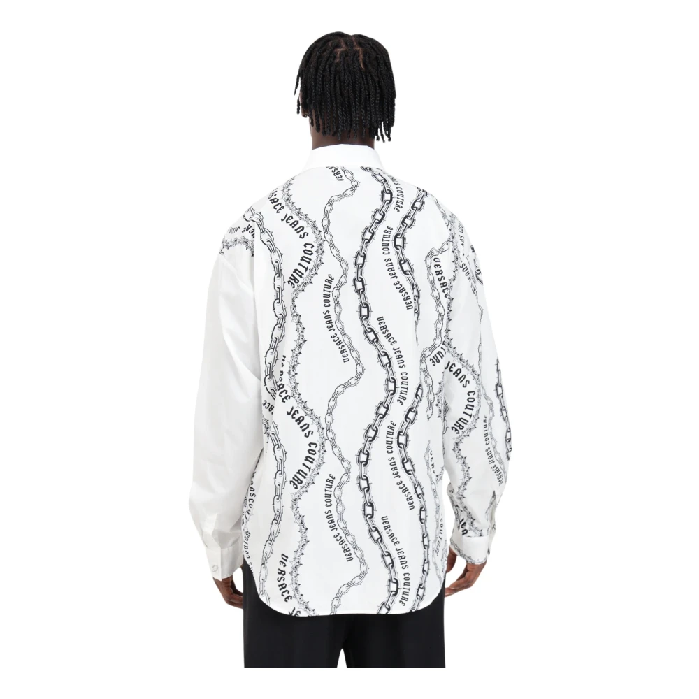 Versace Jeans Couture Elegante witte shirt Chain Couture White Heren
