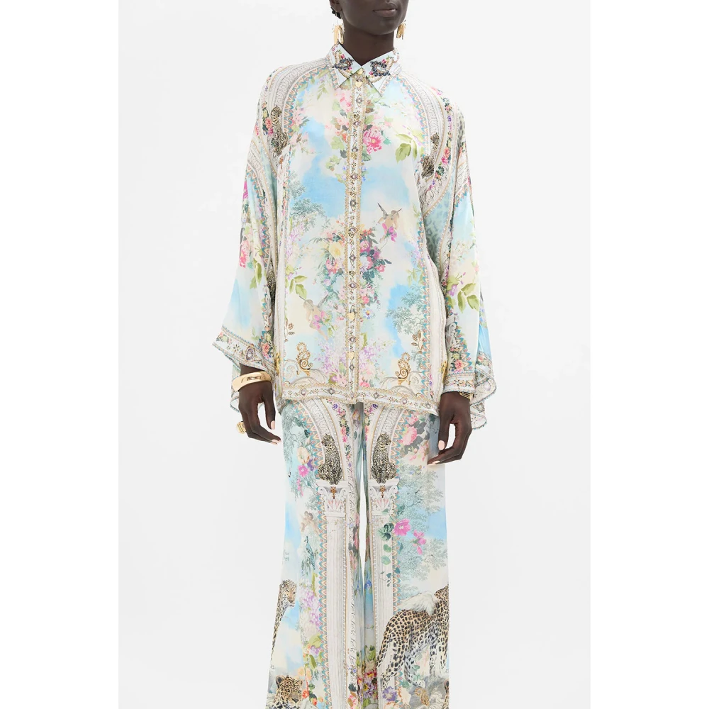 Camilla Wijde mouw zijden blouse Alexandria Multicolor Dames