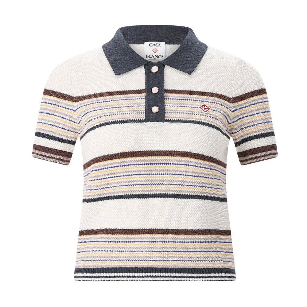 Casablanca Slim-Fit Short-Sleeve Polo - Female - Polo Shirts - Beige - S - Tops