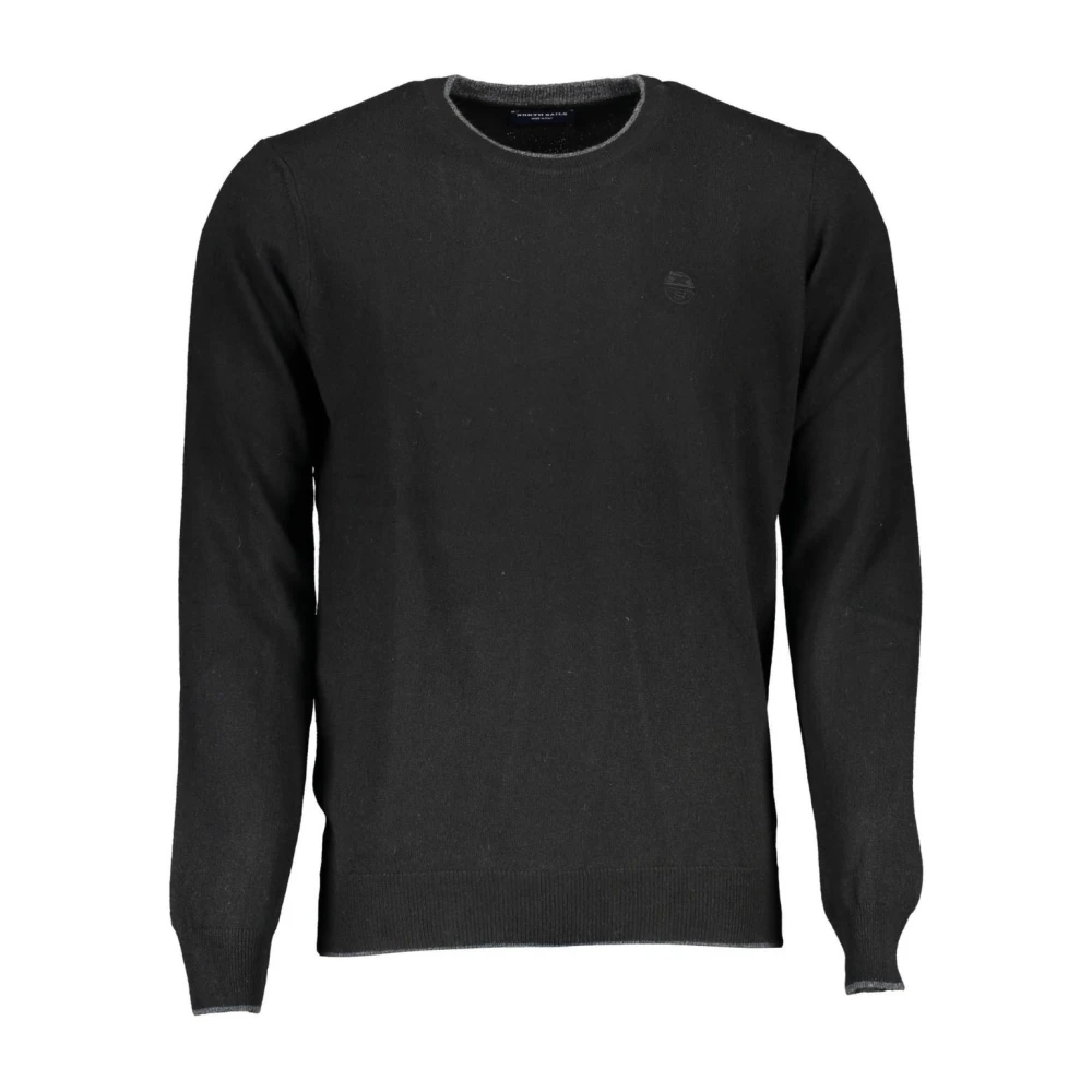 North Sails Men's Black Classic Fit Wool Crew Neck Jumper - Round-Neck Knitwear - 2XL - Knitwear