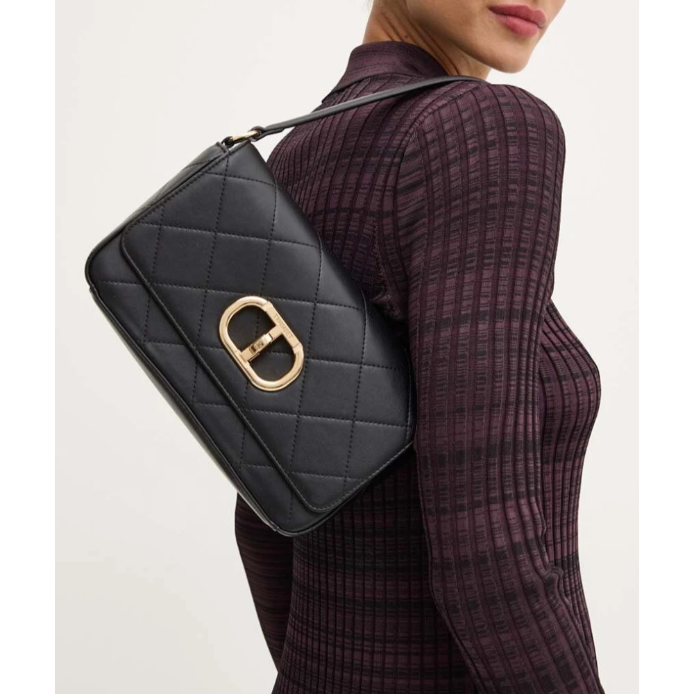 Twinset Schoudertas met ovale gesp Black Dames