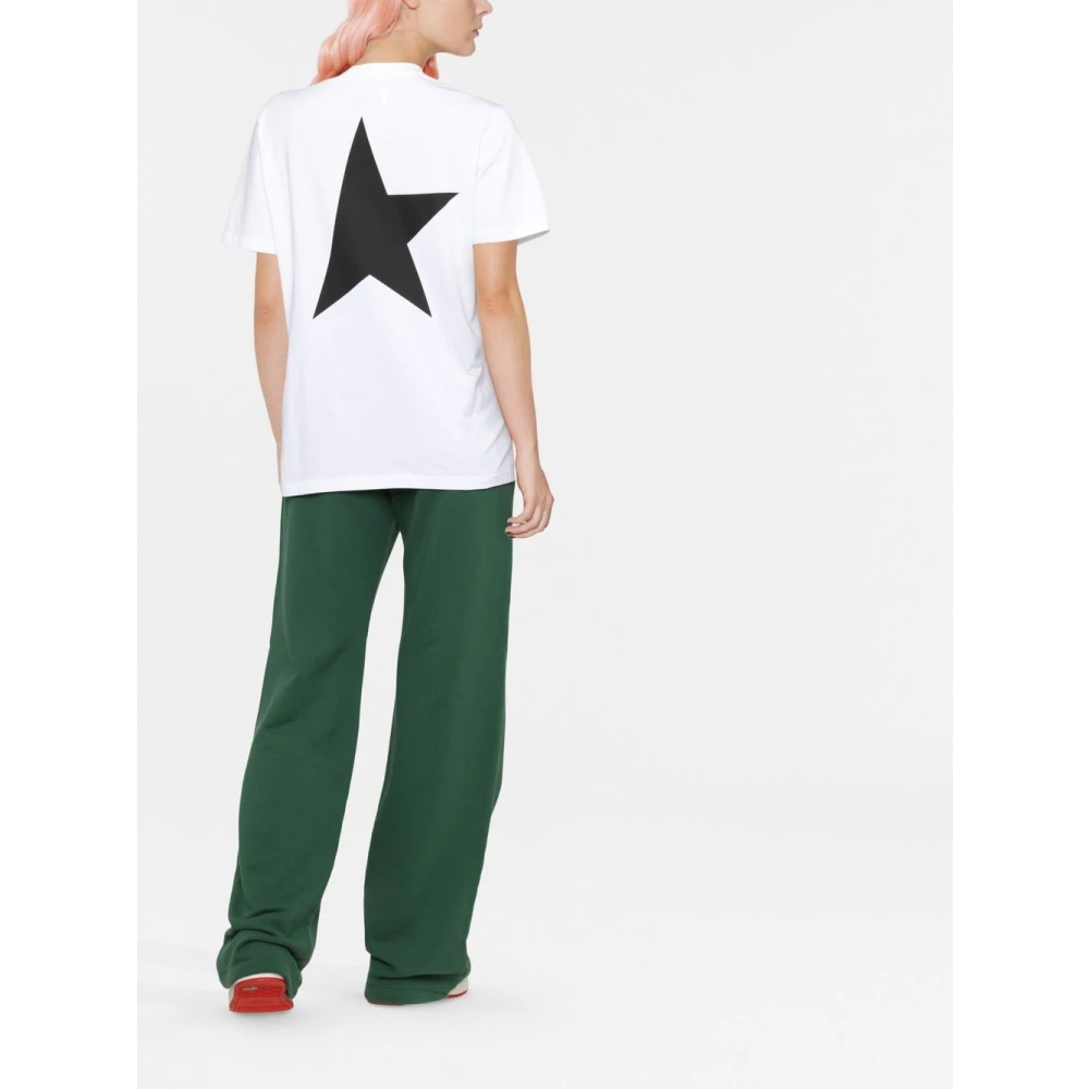 Golden Goose Star-Print T-Shirt en Polo Collectie White Dames