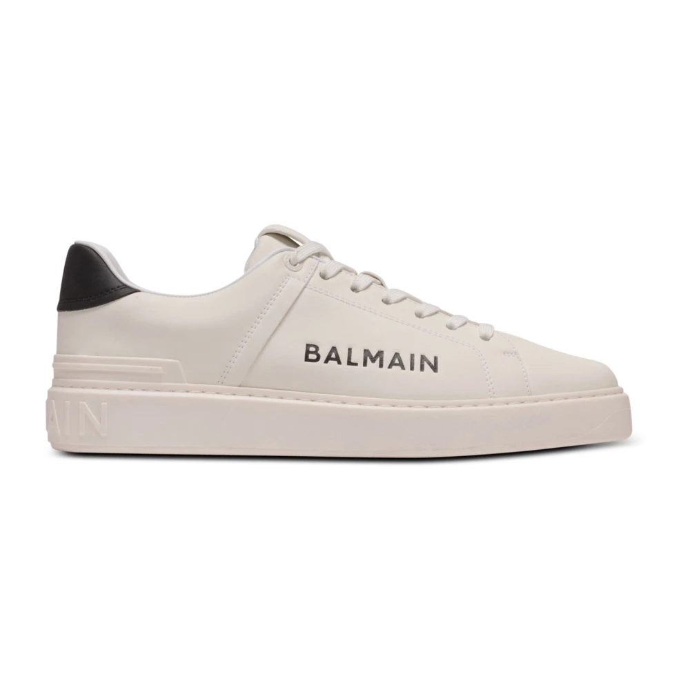 Balmain Men's White B-Court Trainers In Calfskin - Sneakers - 6 Uk - Shoes