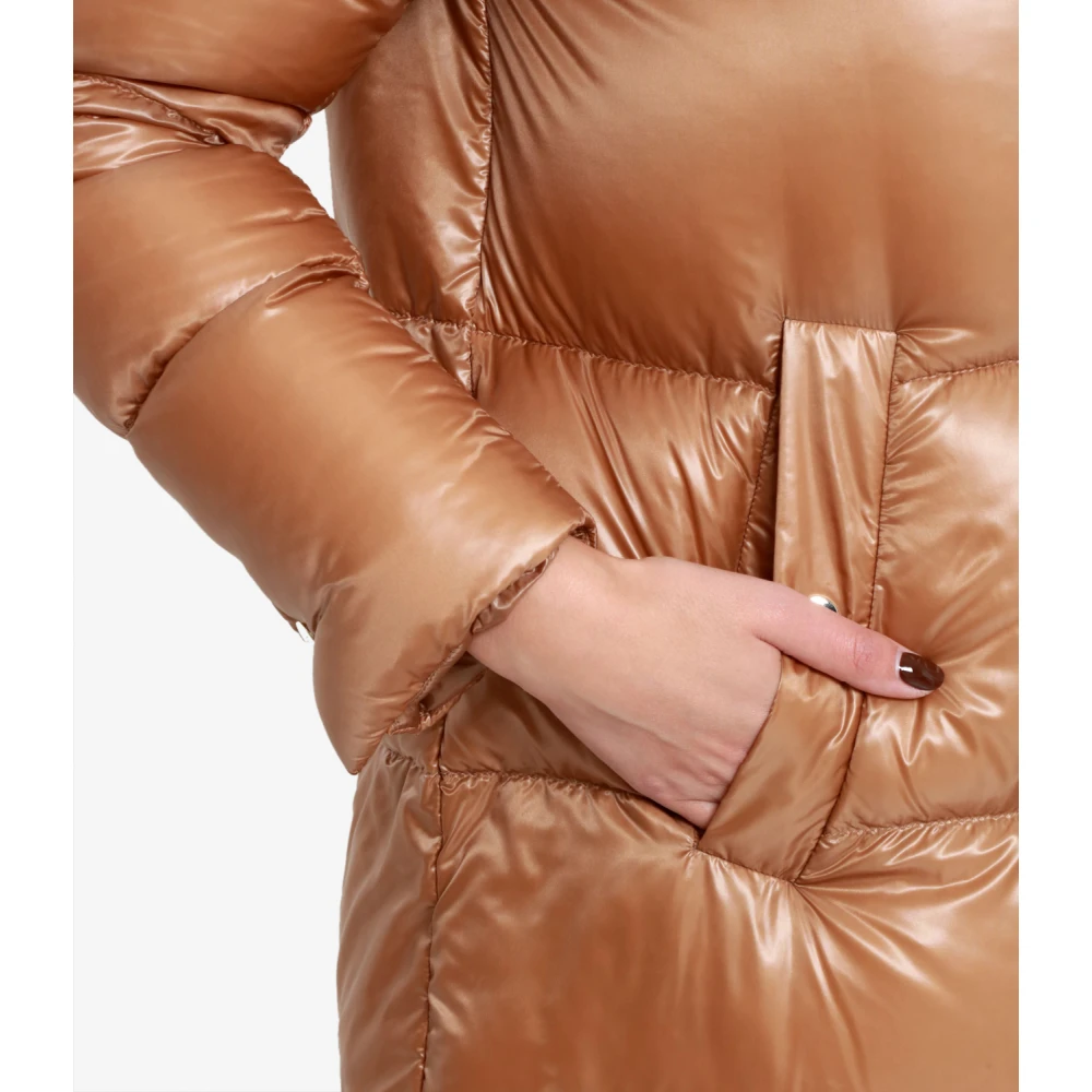Herno Silk-touch Waterproof Down Jacket Brown Dames