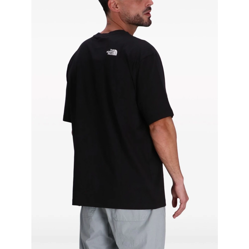 The North Face Zwarte Katoenen Logo Geborduurd T-shirt Black Heren