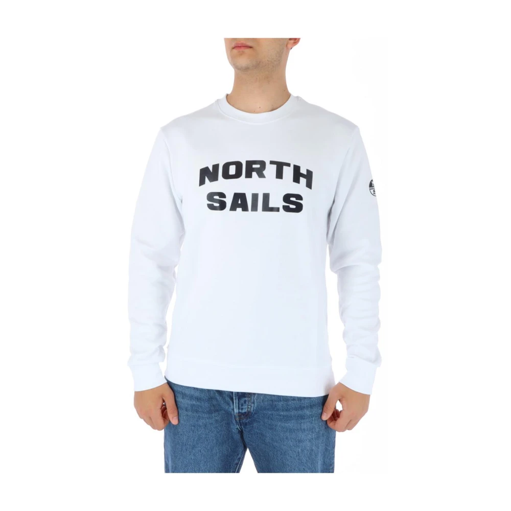 North Sails Men's White Crew Neck Sweatshirt Classic Logo - Sweatshirts - 2XL- Sweatshirts & Hoodies