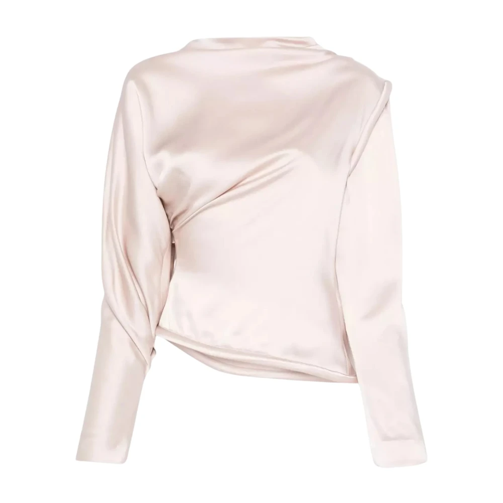 Victoria Beckham Women's Pink Crepe Satin Blouse - Blouses - 2XS - Blouses & Shirts