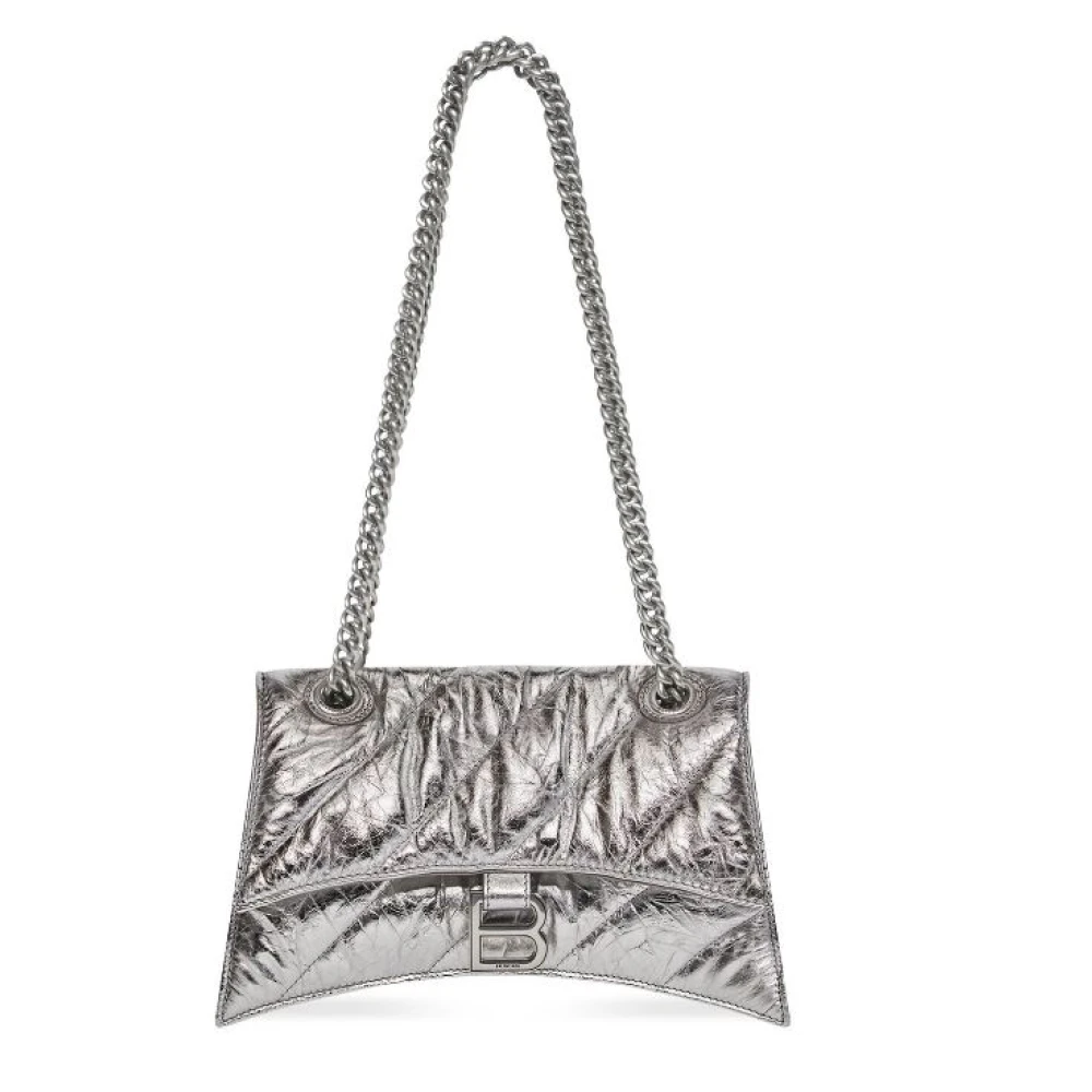 Balenciaga Women's Gray Crush Small Chain Quilted Bag