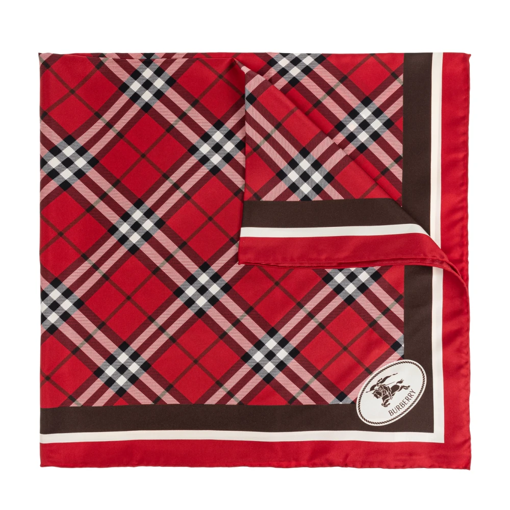 Burberry Unisex Rood Accessoires One Size, Zijden Sjaal