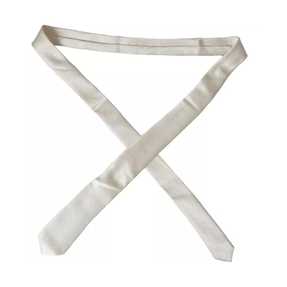 Dolce & Gabbana Off-White Verstelbare Zijden Heren Stropdas White Heren