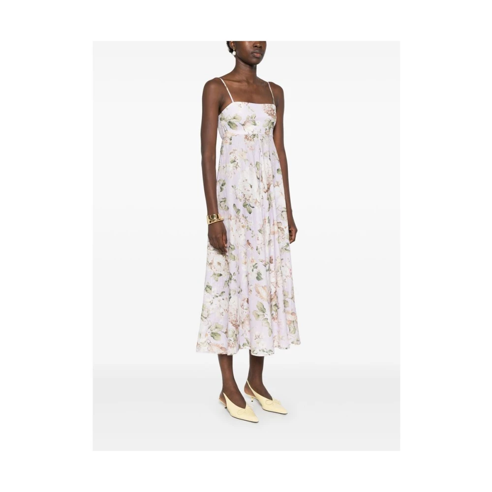 Zimmermann Bloemenprint Linnen Jurk Multicolor Dames