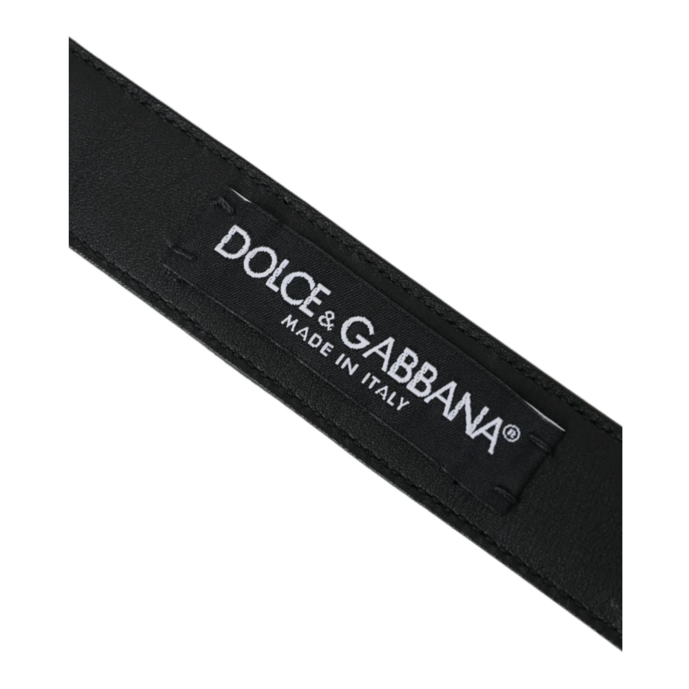 Dolce & Gabbana Geperforeerde Leren Riem Metalen Gesp Brown Heren