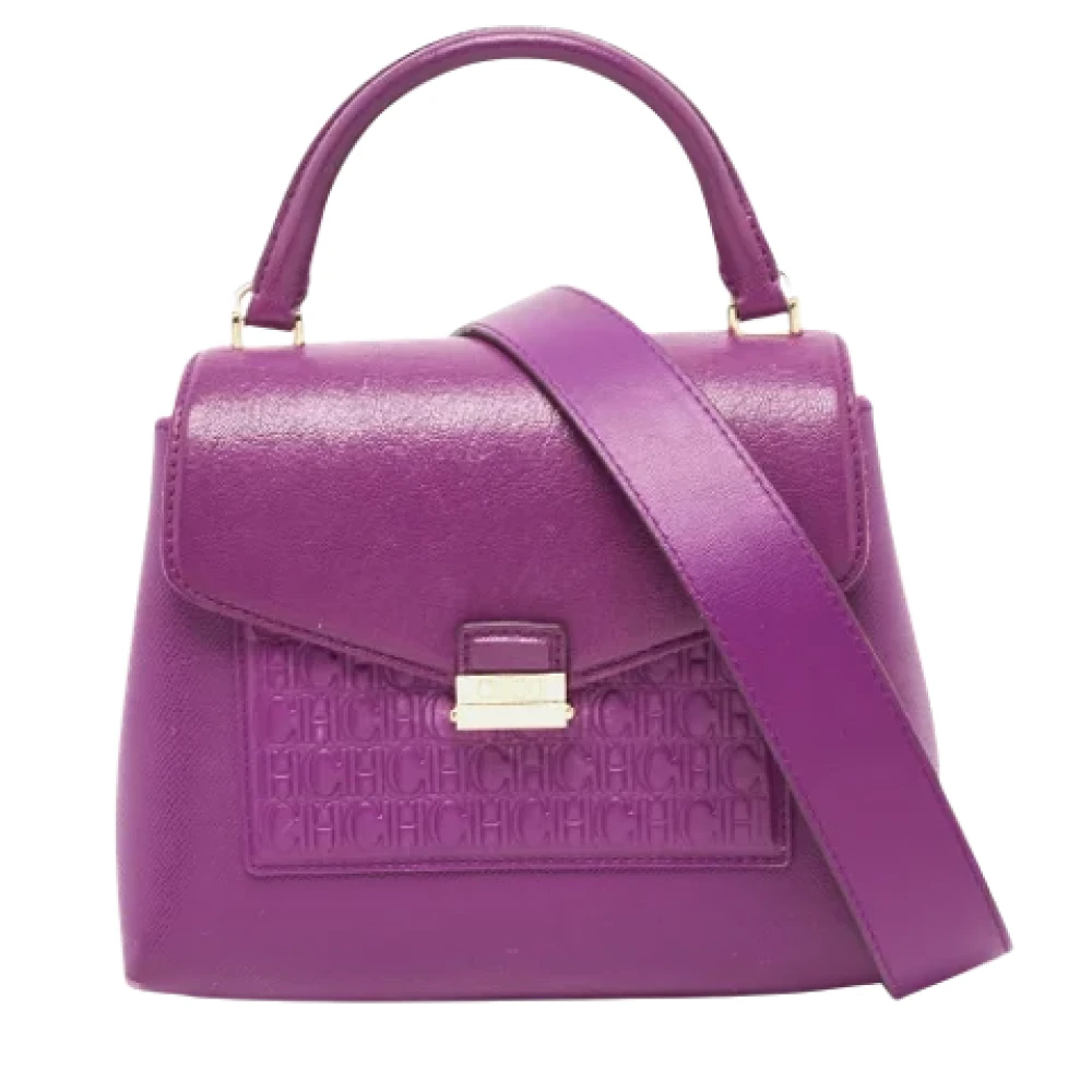 Carolina Herrera Pre-owned Leather handbags Purple Dames