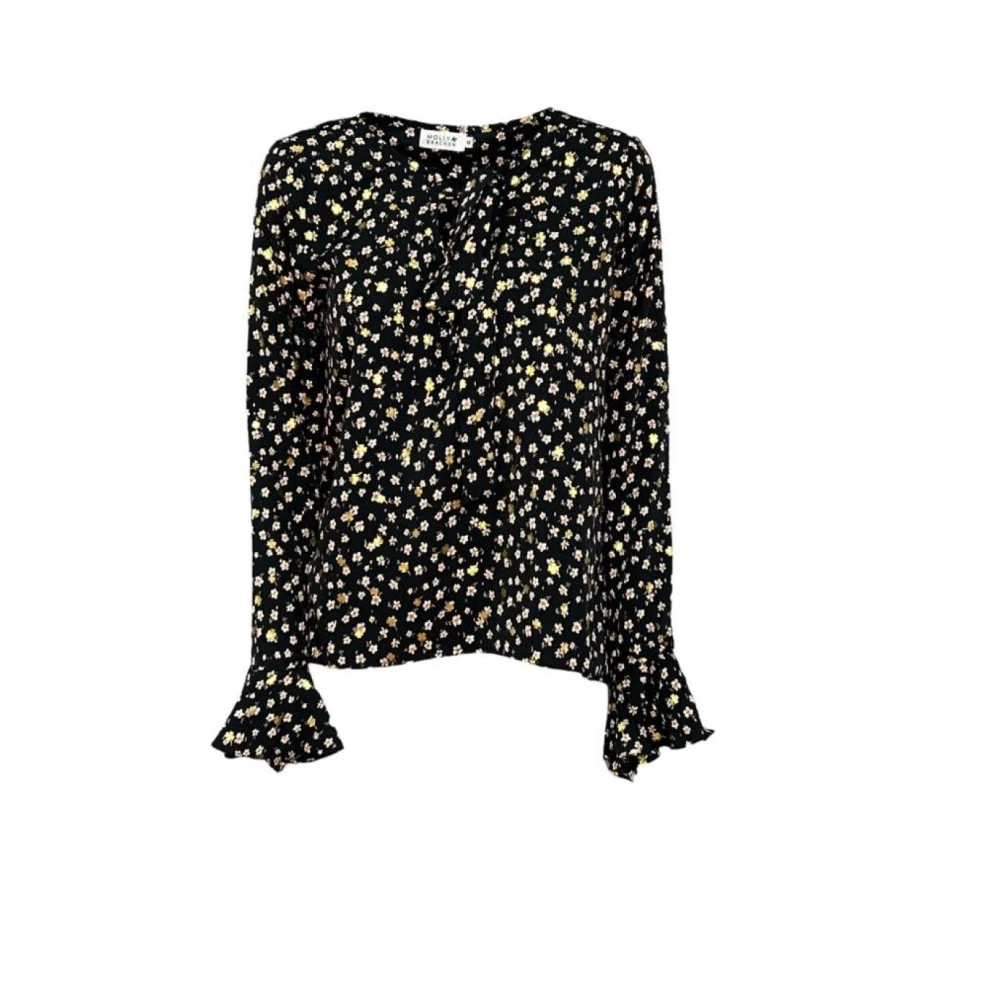 Molly Bracken Katoenen Overhemd met Ruchedetail Black Dames