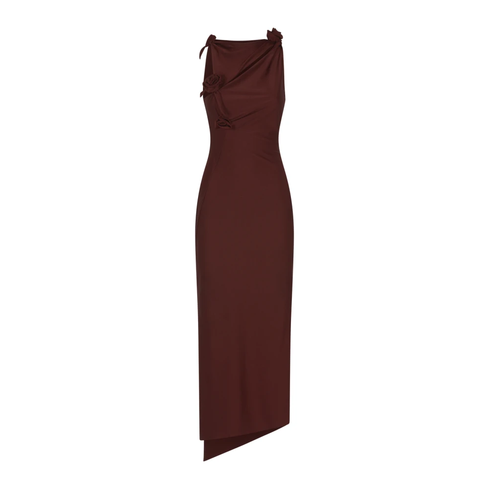Coperni Asymmetrische Bloemenjurk Red Dames